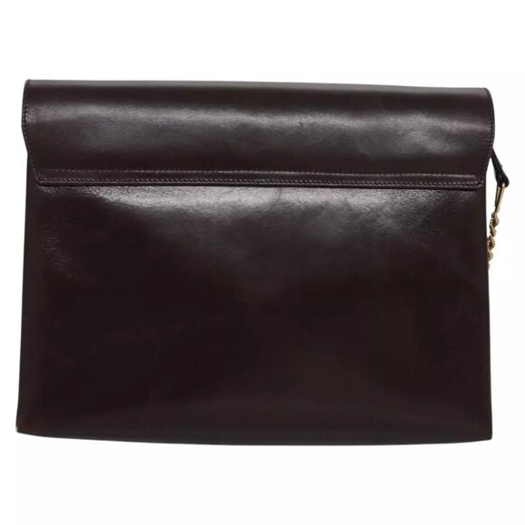 GUCCI Chain Shoulder Bag Leather Brown Gold Auth ep7469 - Picture 2 of 16